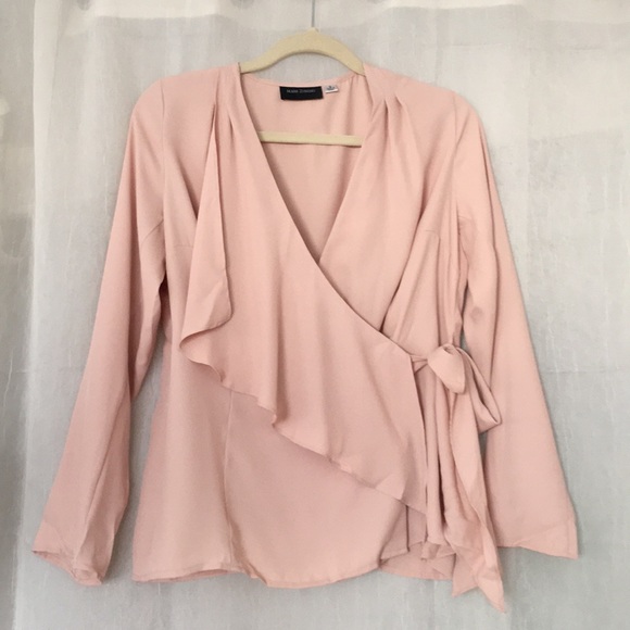 Mark Zunino rose peal pink wrap cross front blouse - Picture 8 of 8